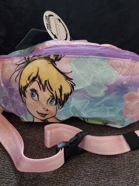 Disney Tinker Bell Pastel Purple and Pink Packable Waist Bag